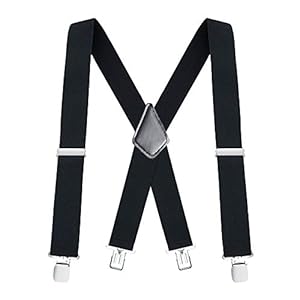 Buyless Fashion 48″ Men’s Heavy Duty 2″ Wide Elastic Adjustable X Back Suspender www.denim.fit