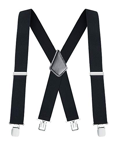 Bioterti Men’s Y-Shaped Heavy Duty Suspenders – 6 Metal Clips, Elastic Straps www.denim.fit 3