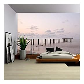 Old Sea Pier - Removable Wall Mural | Self-Adhesive Large Wallpaper - 66x96 inches