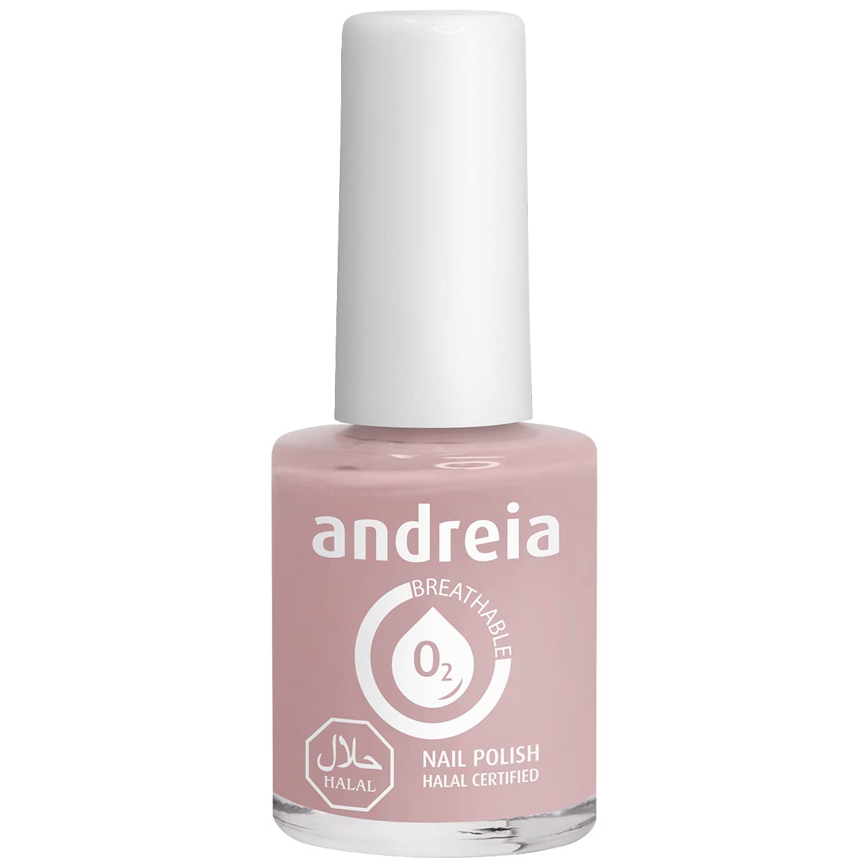 Andreia Halal Breathable Nail Polish - Water Permeable Halal Nail Polish Vegan and Cruelty-Free - Colour B25 Pinkish Nude 10.5ml