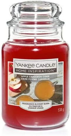 Yankee Candle - Large Jar Candle, Cosy Autumn & Spicy Scent of Apple Cider with Cinnamon, Cloves and Orange and Lemon Wedges