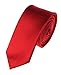 Modern Trendy Slim Polyester Men's Neckties Solid Neck Tie 22 Colors (Red)