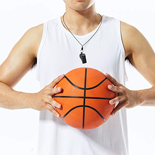Mooerca 28 Packs Black Lanyard Whistle, Plastic Sports Whistles, Loud Crisp Sound Whistles Bulk Perfect for Coaches, Referees Officials, Emergencies Outdoor Travel Lifeguard Fans Cheer Student - Thumbnail 5
