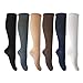 MIXSNOW 6 Pairs of Compression Socks for Men and Women for Running, Nurses, Shin Splints, Travel, Flight, Pregnancy & Maternity Large/X-Large Assorted 1 (6 Colors)