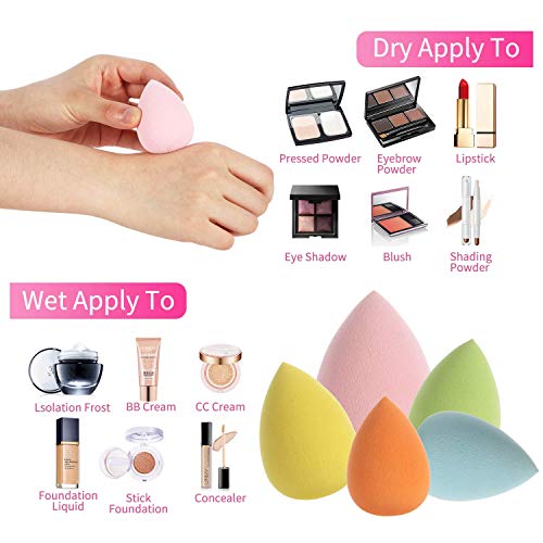 Makeup Sponge Blender Set, Beauty Cosmetic Blender with Holder, Dry