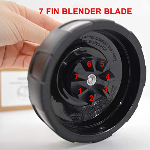 Replacement Fruit Blender Blade for Ninja,Replacement Part Accessories for Nutri Ninja Auto-iQ BL480-30 BL681A-30 BL682 BL640(With Two Extra Rubber Gasket)