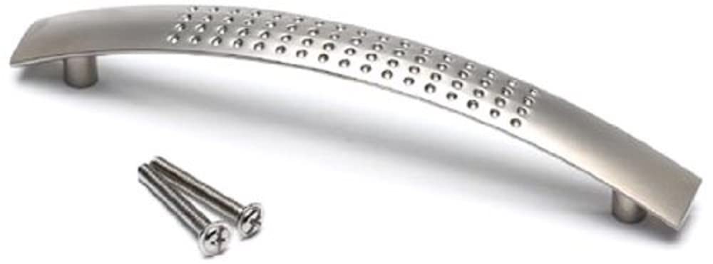 Merriway® BH01066 Dimpled D Style Matt Nickel Handle, 128 mm