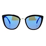 SA106 Womens Color Mirror mirrored Lens Oversize Cat Eye Sunglasses