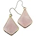 SUNYIK Women's Rose Quartz Crystal Teardrop Dangle Earrings