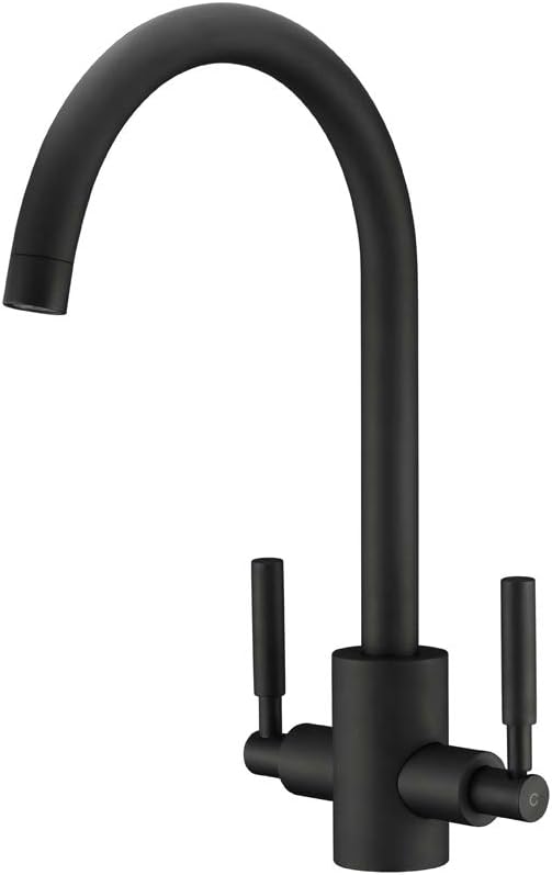 Volcano Black Kitchen Mixer Taps WENKEN Double Handles Swivel Spout