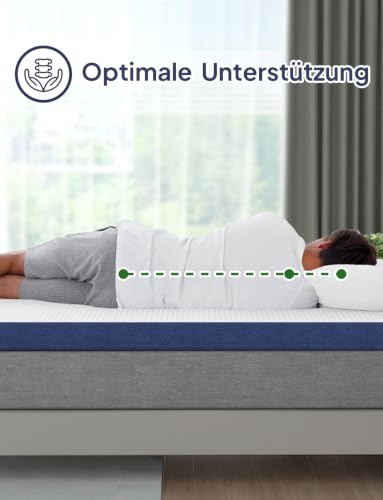 BedStory Topper 180 x 200 cm, 10 cm Height Mattress Topper Made of Gel Memory Foam, H3 and H4 Breathable Topper with Removable Cover for Mattress Box Spring Bed Sofa Bed, Oeko-Tex Certified