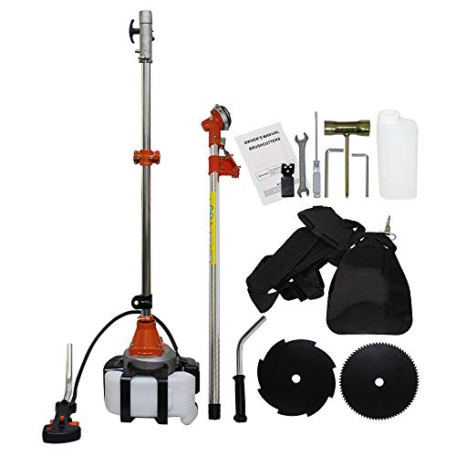 PROMOTOR 4 in 1 Multi Tool Grass Trimmer, 52cc Gasoline Handheld Grass Shears Hedge Trimmer Attachment Edger Attachment and Brush Cutter Blade with Bonus Harness
