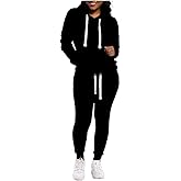 TOPONSKY Womens 2 Piece Tracksuit Long Sleeve Warm Up Outfit Patchwork Pants Set