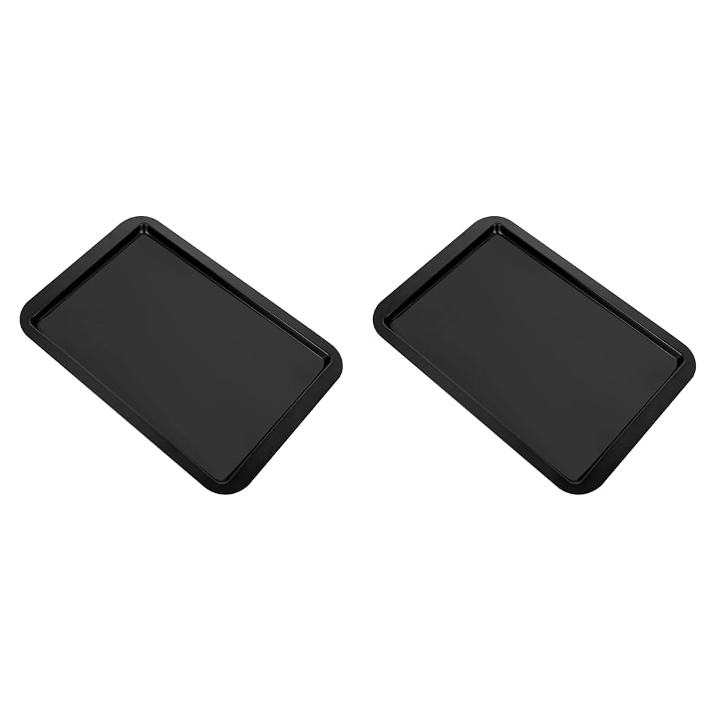 ASelected Non-Stick Baking 43x29x1.8CM Premium Quality Non-Stick Oven Teflon Coating Easy Clean by Suitable for Cookies, Cakes, etc (Black) (Pack of 2)