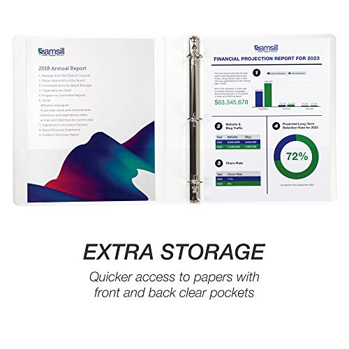 Samsill Economy 3 Ring Binder Organizer, 1 Inch Round Ring Binder