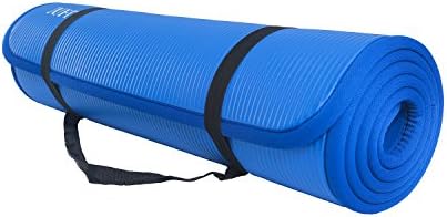 JUFIT Yoga Mat 1/2-Inch Extra Thick 72-Inch Long High Density Anti-Tear Anti-Slip NBR Comfort Foam Yoga Mat with Carrying Strap and Package for Exercise Yoga and Pilates