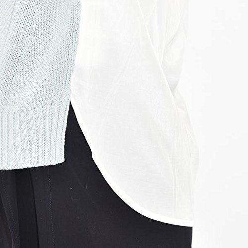 【未使用品】ドロワットロートレアモン（Droite lautreamont） 異素材ドッキングノースリーブニット【ブルー系/M】