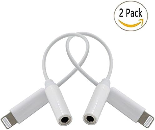Lightning Adapter,GAOREN Lightning Connector to 3.5mm Headphone Earphone Extender Jack Adapter Convenient and Suitablefor iPhone 6/6s/7/7 Plus and More - [White][ 2 Pack ]
