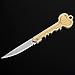 Foreveryang| Opening Tactical Folding Knife, Key Folding Knife KEY OK Printed Camping Outdoor Survival Pocket Knife Folding Blade Key Shaped Knife Gift Gold