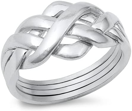 Amazon.com: Sterling Silver 8-Piece Puzzle Ring for Men and Women