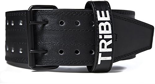 Tribe Lifting Leather Weight Lifting Belt | 4" Wide by 5mm Thick | Double Prong | For Men and Women