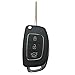 Keyless Entry Remote Case Shell for 2013 2014 Hyundai Santa Fe GLS Sport Utility 4-Door 3 Buttons Replacement Flip Folding Smart Car Key Fob Repair with Uncut Blade