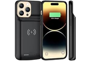 iCatchy Battery Case for iPhone 14 Pro/14/13 Pro/13(6.1 inch) 7000mAh, Wireless Charging & Wired Earphone Sync-Data Supported, Portable Extended Charger 14 Pro/14/13 Pro/13