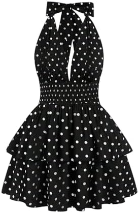 festival ruffle mini dresses Poplin Ruffle Mini Festival Dress S/M / Black