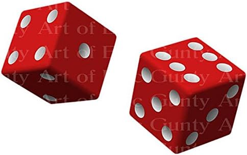 2" Round - Casino Las Vegas Red Dice Birthday - Edible Cake/Cupcake Party Topper - D22904