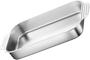 GALPADA Stainless Steel Rectangular Deep Baking Pan 41X24X5.3Cm Thickened Roasting Tray for Oven and Stove