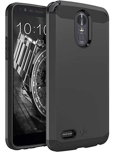 LG Stylo 3 Case, LG Stylo 3 Plus Case, LK [Gladiator Series] Shock Absorption Hybrid Armor Defender Protective Case Cover for LG Stylo 3/LG Stylo 3 Plus (Black)