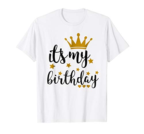It's My Birthday Black and Gold TeesIt's My Birthday Shirt for Women, Teens, Girls, Black & Gold T-ShirtOEKO-TEX STANDARD 100
