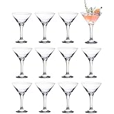 Vikko Martini Glasses Set of 12, 5.2 Ounce Cocktail Glasses with Stem, Elegant Cosmopolitan Glasses for Martinis and Cocktails, Dishwasher Safe, Bulk Martini