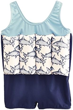 Esther Beauty Baby Swimsuit One-Piece Buoyant Environmental Protection Children Suit (S, Navy)