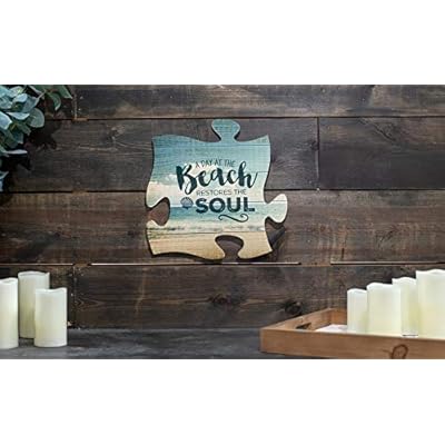 P. Graham Dunn Day at The Beach Restores The Soul 12 x 12 Wall Hanging Puzzle Piece Plaque 41fAEaU9GuL