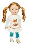 Brittany's Fall Fox Outfit 14 Inch Doll Clothes Compatible with Wellie Wisher Dolls and Glitter Girl Dolls- 14 Inch Doll Clothes