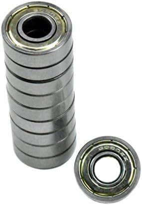 FBAPluto 10 Pcs 6000ZZ 10mm x 26mm x 8mm Metal Shielded Radial Ball Bearings Deep Groove Ball Bearings