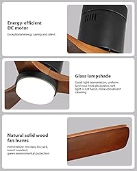 Sofucor Low Profile Ceiling Fan with Lights Flush