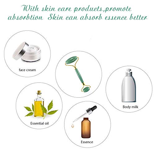 Jade Roller for Face- Real 100% Jade- Face Roller for Wrinkles, Anti Aging- Authentic, Durable, Natural, No Squeaks- Bonus Mask Brush