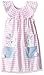 Mud Pie Baby Girls' Sleeveless Smocked Neckline Sun Dress, Pink Stripes/Bunny, 9-12 Months