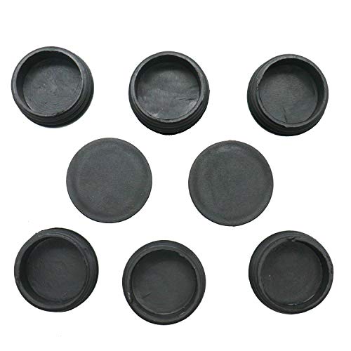 IDS 8Pcs 2" OD Round Black Plastic Tubing Plug Tube End Cap for Furniture Exercise Equipment and More