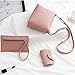 ADOSOUL Women Shoulder Messenger Bag Purse Set 4 Pcs Leather Zipper Handbag Solid Shoulder Messenger Bag Purse Set