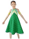 DAZCOS Adult US Size Halter Backless Strap Printed Green Wendy Marvell Cosplay Dress (Women L)
