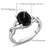 Gem Stone King 925 Sterling Silver Black Onyx and White Topaz Engagement Ring For Women (2.05 Cttw, Oval 9X7MM, Gemstone Birthstone, Available In Size 5, 6, 7, 8, 9)