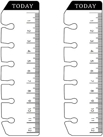 DDAYUP 2Pcs Clear Plastic Page Marker Pouch Pagefinder Measuring Today Ruler for A7 Size 6-Hole Binder Notebook