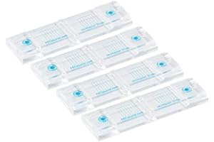 4 McMaster Method Microscope Slides, by FEC Source, Fecal/Worm Egg Count for Parasites for Veterinary Use. Livestock Parasite Management. FECRT Reference Guide Included.