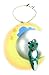 MS Tropical Moon Frog Christmas Tree Ornament, Handmade in Bali
