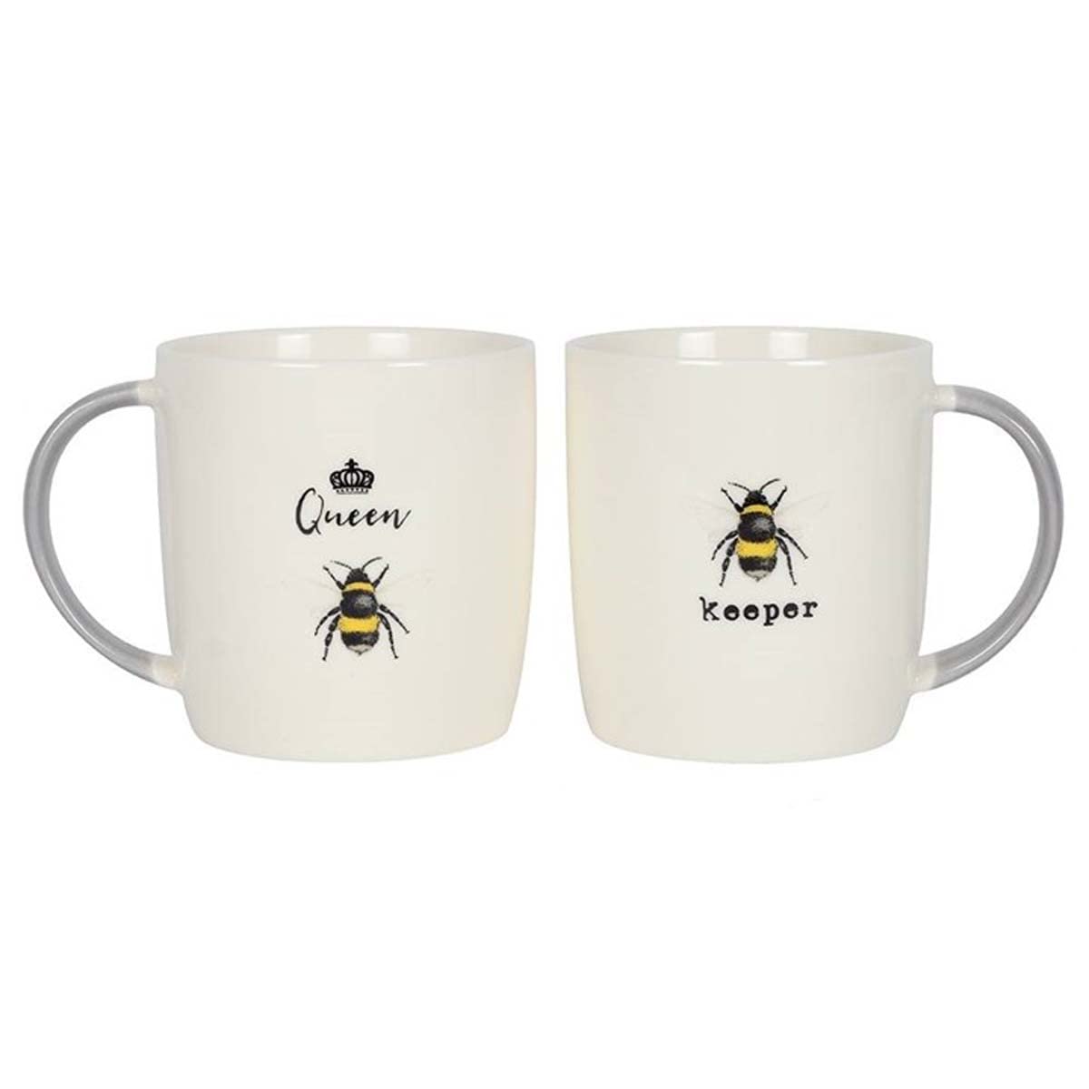 Zale Yardley Coffee Mug, Queen Bee & Bee Keeper Mug Set of 2, Coffee Cups, for Husband & Wife, Bride & Groom, Wedding, Anniversary, Valentine’s Day