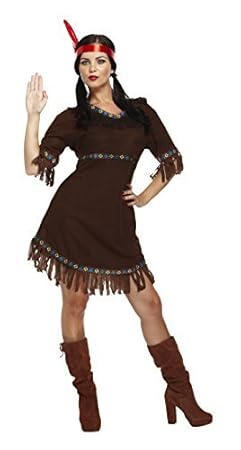 Henbrandt Damen Indianer Squaw Damen-Kostüm, Brown, one size