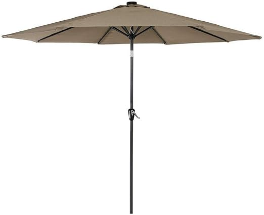 Greenwise 9 Ft Patio Umbrella With Tilt Crank Outdoor Market Parasol Sun Shelter Table Umbrella With 8 Sturdy Ribs Tan Amazon Ca Patio Lawn Garden